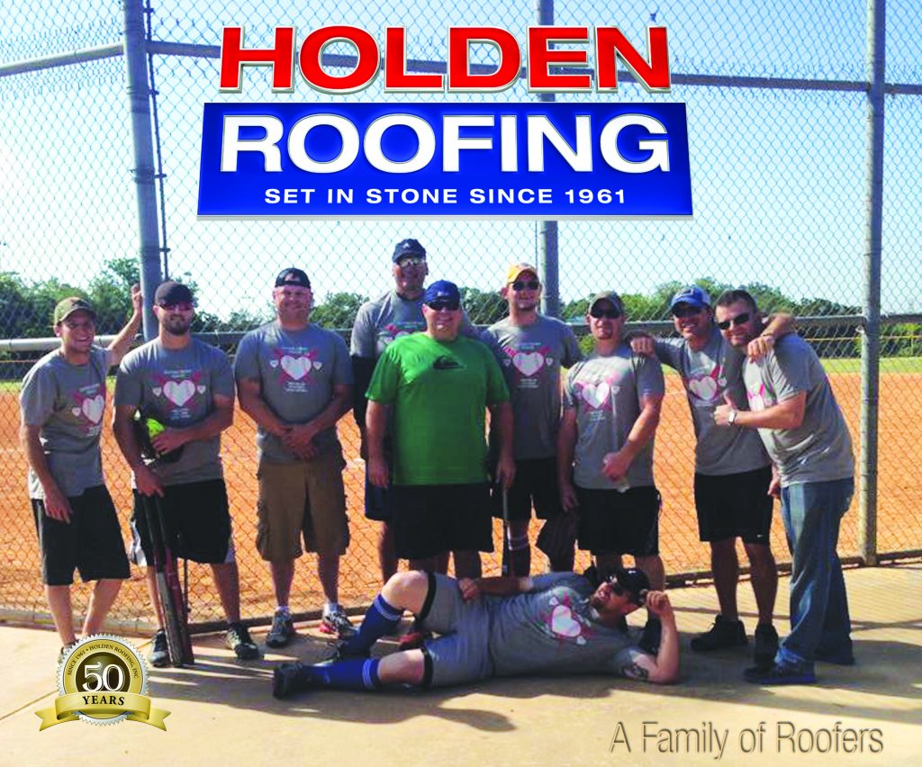 Holden Roofing Sales Team in Austin Playing in Haley’s Curls Charity Softball Tournament